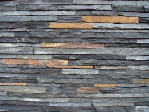 Outdoor Wall Panel Irregular Shape Natural Black Slate Ledge Stone Veneer Paving Stone