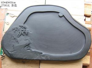 Special Design Handmade Serving Vintage Food New Product Fashionable Stone Chinese Tea High Quality Black Slate Plate Tray