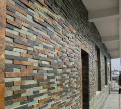 Natual mixed color of stone veneer for wall feature decorave slate tiles in natural surface, peel and stacked stone