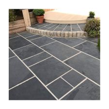 Black slate cut-to-size flooring tiles outdoor paving tiles Stone Mosaic Wall Panels 1-2cm thickness for gardening