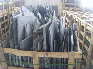 Natural black slate irregular random crazy paving stone for flooring pavers