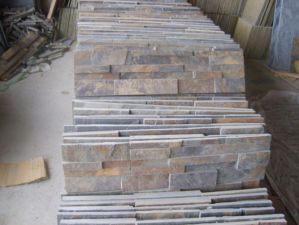 Bluestone rust color combination board rust color cultural stone bluestone slate living room background wall decoration villa exterior wall brick