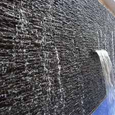 Waterfall landscaping slate rock jet black natural slate paving stone